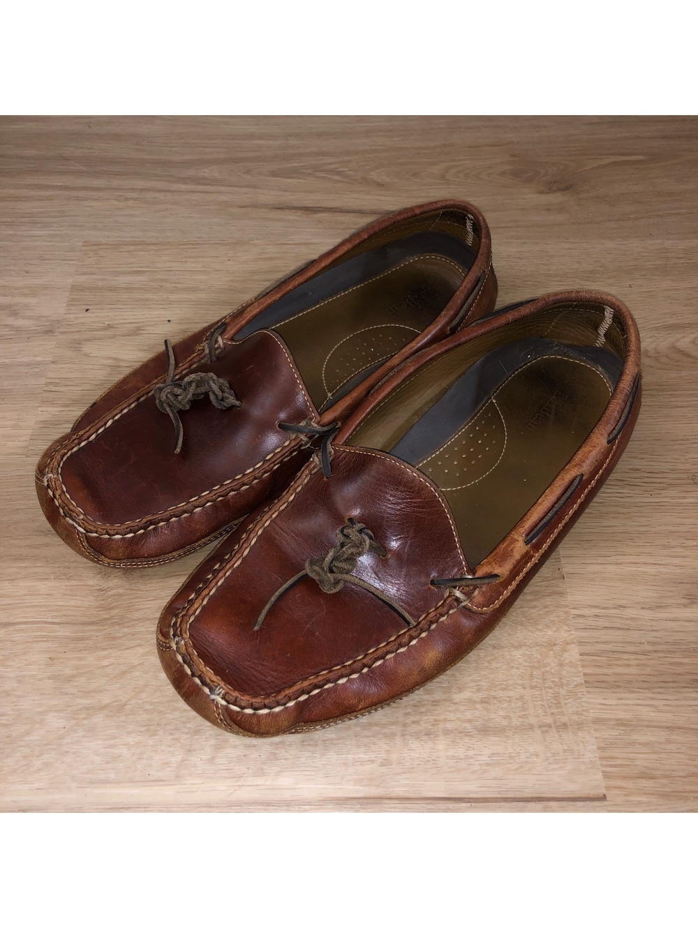 LL BEAN DOUBLE SOLE LEATHER MOCCASINS LOAFERS SLIPPERS DRIVING SHOES MENS Sz 13